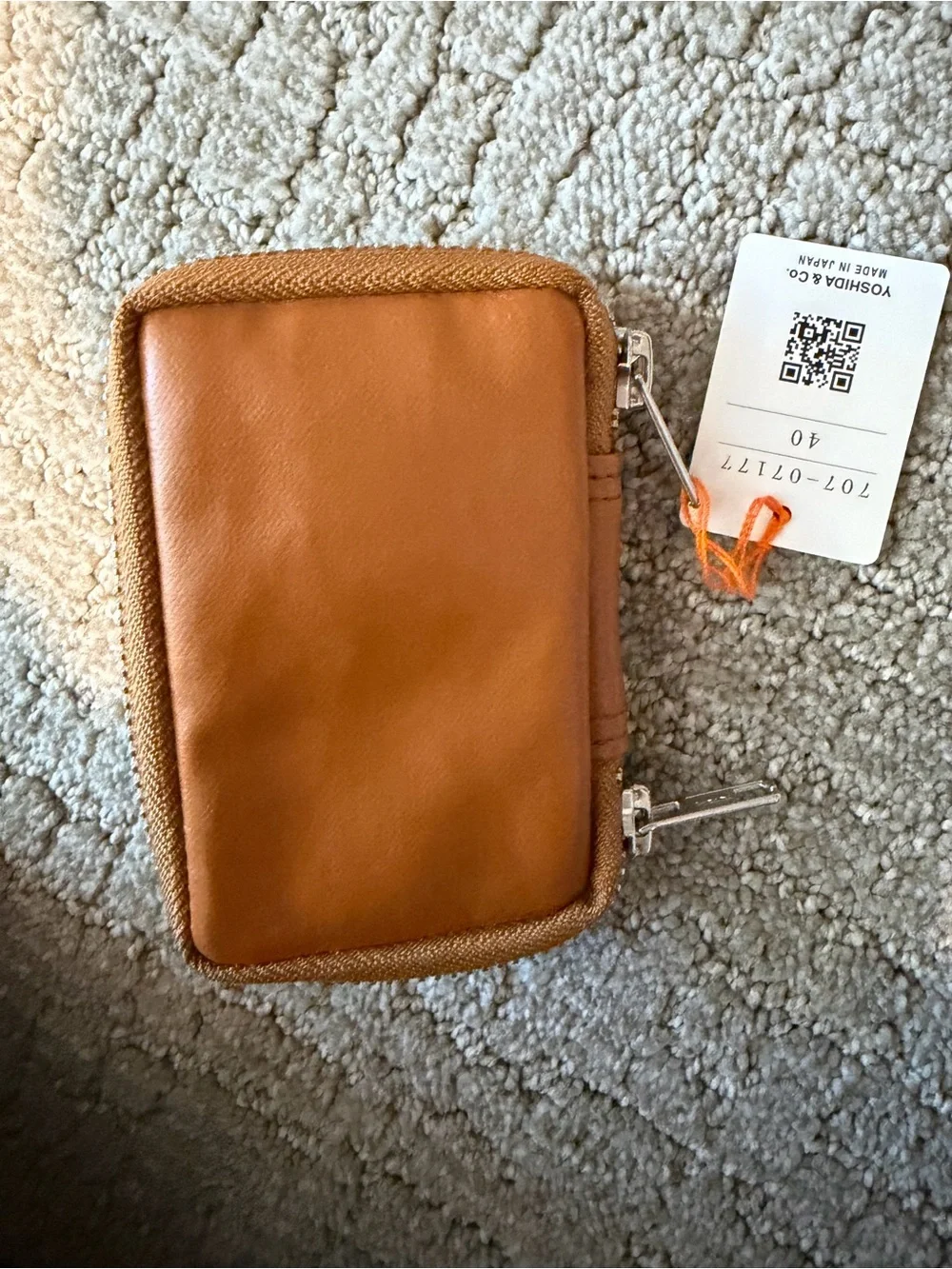 Porter Tokyo Japan Tan Leather Zip Key Holder for Men